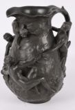 Large Metal Vase w/3-ladies & Cherub