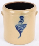 3 GAL CROCK WITH BLUE TORNADO