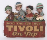 TIVOLI BEER ON TAP GOLFERS PLASTER SIGN