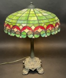 WILKINSONS LEADED GLASS TABLE LAMP