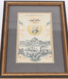 1876 CENTENNIAL GEORGE WASHINGTON SILK PRINT