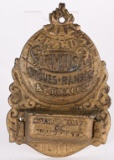 FAMOUS STOVE CAST IRON ADVERTISING MATCH HOLDER