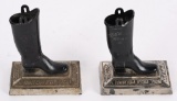 2- WOONSOCKET BOOTS ADVERTISING MATCH HOLDERS