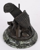 FIGUARL BRONZE ON MARBLE BASE MATCH HOLDER