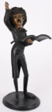 FRANCOIS GEORGE FIGURAL MAN SIGNING CANDLE HOLDER