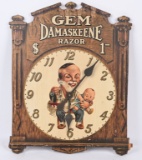 GEM DAMASKEENE RAZOR ADVERTISING CLOCK