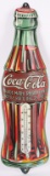 1923 COCA COLA CHRISTMAS BOTTLE THERMOMETER