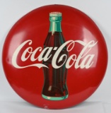 1950s COCA-COLA PORCELAIN DISK SIGN (BUTTON)