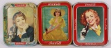 3- VINTAGE COCA COLA TRAYS 1938 CANADIAN & MORE