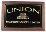 UNION ASSURANCE SOCIETY REVERSE GLASS SIGN