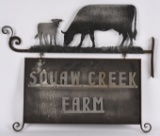 SQUAW CREEK FARM COW FLANGE SIGN