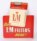 L&M and Chesterfield Cigarettes Metal Flange Sign