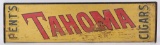 “PENT’S TAHOMA CIGARS” PAINTED WOOD TRADE SIGN