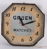 GRUEN WATCHES ADVERTISING ELECTRIC CLOCK
