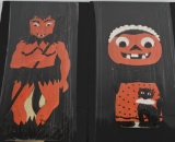 6- VINTAGE HALLOWEEN DIECUT DECORATIONS