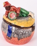 MAJOLICA TOBACCO JAR