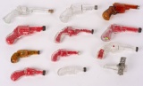 12- GLASS CANDY CONTAINERS, PISTOLS, & AIRPLANE