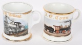 2- TRAIN THEMED OCCUPATIONAL SHAVING MUGS