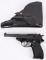 POST WAR WALTHER P38 CAL, 7.65 PARA W/ HOLSTER
