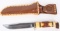 VINTAGE MORSETH HUNTING KNIFE WITH SCABBARD