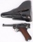 SIMSON & CO REWORK POLICE LUGER W/ 2 MAGS & RIG