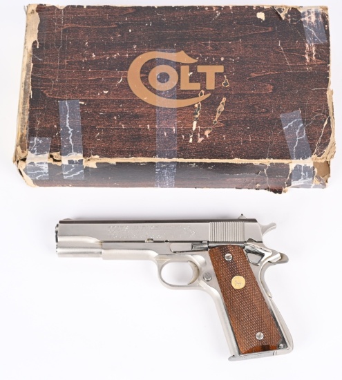 NICKEL COLT SERIES 70 MKIV .45 ACP GOVERNMENT MODE