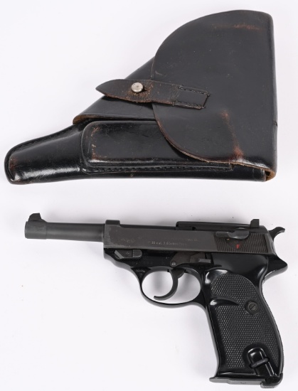 POST WAR WALTHER P38 CAL, 7.65 PARA W/ HOLSTER