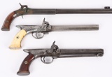 LOT OF 3 AMERICAN PERCUSSION TARGET PISTOLS