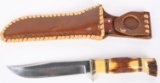 VINTAGE MORSETH HUNTING KNIFE WITH SCABBARD