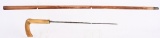 ELEGANT 1800'S SWORD CANE WITH CARVED HORN HANDLE