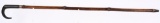 19TH CENTURY 8MM RIMFIRE CANE GUN WITH HORN HANDLE