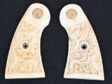 COLT NEW SERVICE CARVED IVORY GRIPS