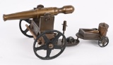 LARGE ALL METAL / BRASS HAND TURNED CANNON