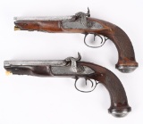 PAIR OF FRENCH 20 BORE HOWDAH PISTOLS