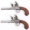 PAIR OF LONDON BUNNEY FLINTLOCK MUFF PISTOLS