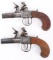PAIR OF ENGLISH FLINTLOCK MUFF PISTOLS BY BEAL