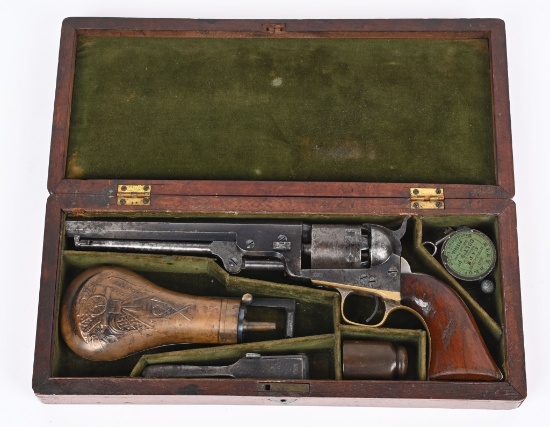 CIVIL WAR INSCRIBED COLT MODEL 1851 W/CASE & ACC.