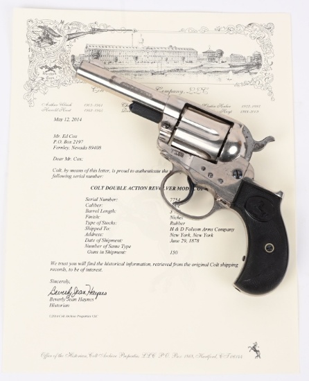 DOCUMENTED COLT 1877 STOREKEEPER 38 REVOLVER