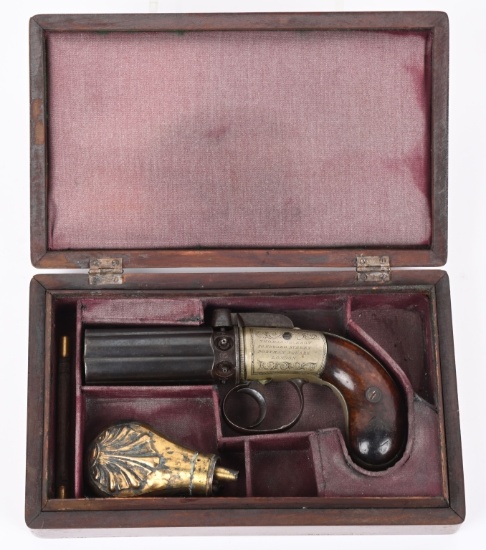 THOMAS JACKSON CASED LONDON PEPPERBOX PISTOL