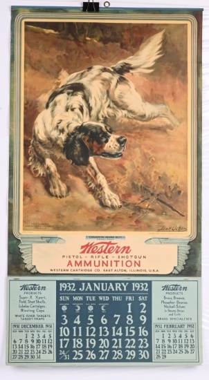 ORIGINAL 1931 WESTERN AMMO CALENDAR