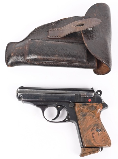 PRE WAR WALTHER PPK SEMI AUTO PISTOL WITH HOLSTER