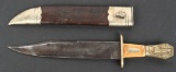 LARGE REPRODUCTION SHIVELY BOWIE W/ BONE HANDLE.