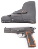 WW2 GERMAN OCCUPATION MARKED FN HI-POWER WITH RIG