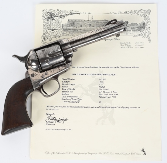 NICKEL COLT SAA REVOLVER -1885
