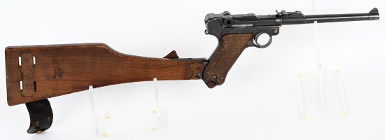 1917 DATED LP.08 ARTILLERY LUGER WITH BOARD STOCK