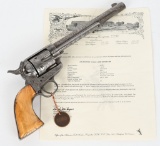 ENGRAVED COLT FRONTIER SIX SHOOTER WITH IVORYS