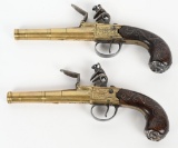 ELEGANT PAIR JOYNER ENGLISH FLINTLOCK PISTOLS