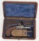 ENGLISH FLINTLOCK MUFF PISTOL w/ CASE & FLASK