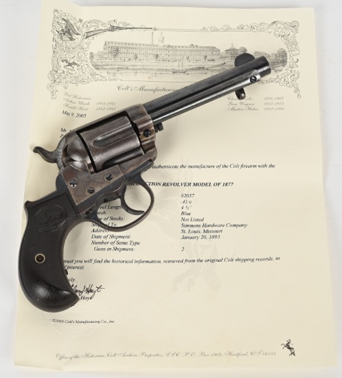FINE ANTIQUE COLT 1877 THUNDERER REVOLVER