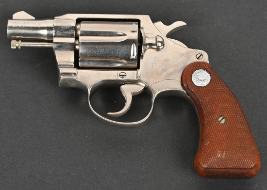 FACTORY NICKEL COLT COBRA 38 SPL. REVOLVER.